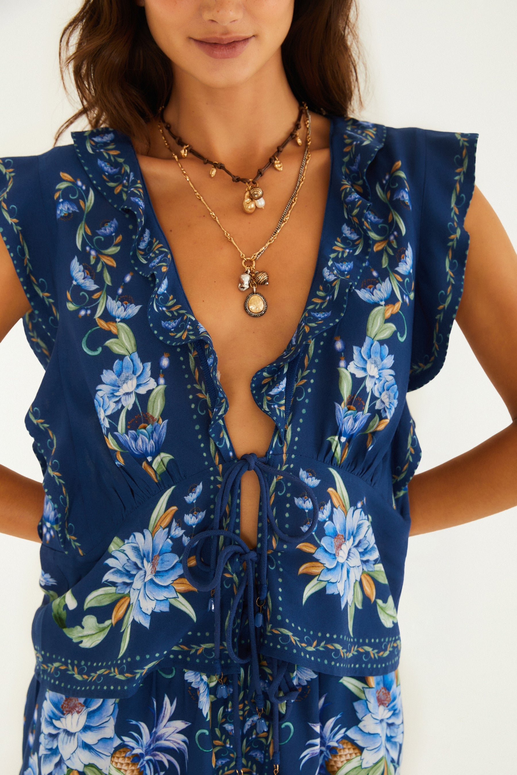 Conjunto Floral Azul
